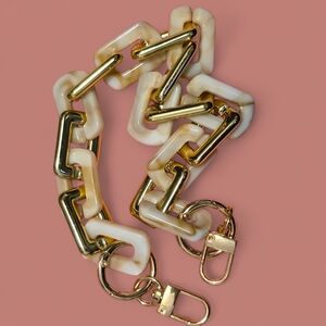 Gold & Cream Acrylic Chain Bag Strap